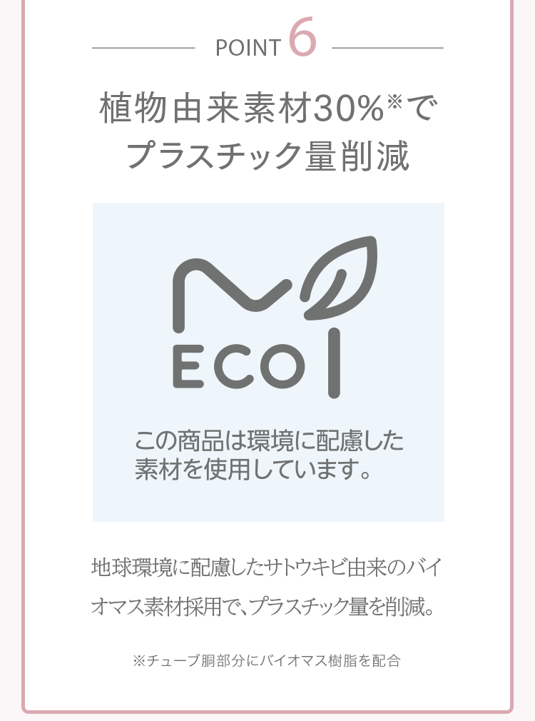 植物由来素材30％でプラスチック量削減
