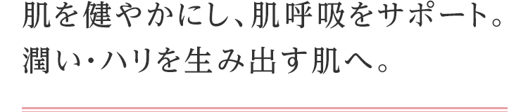 肌を健やかにし、肌呼吸をサポート。潤い・ハリを生み出す肌へ。