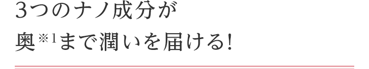 3つのナノ成分が奥※1まで潤いを届ける！