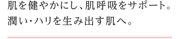 肌を健やかにし、肌呼吸をサポート。潤い・ハリを生み出す肌へ。