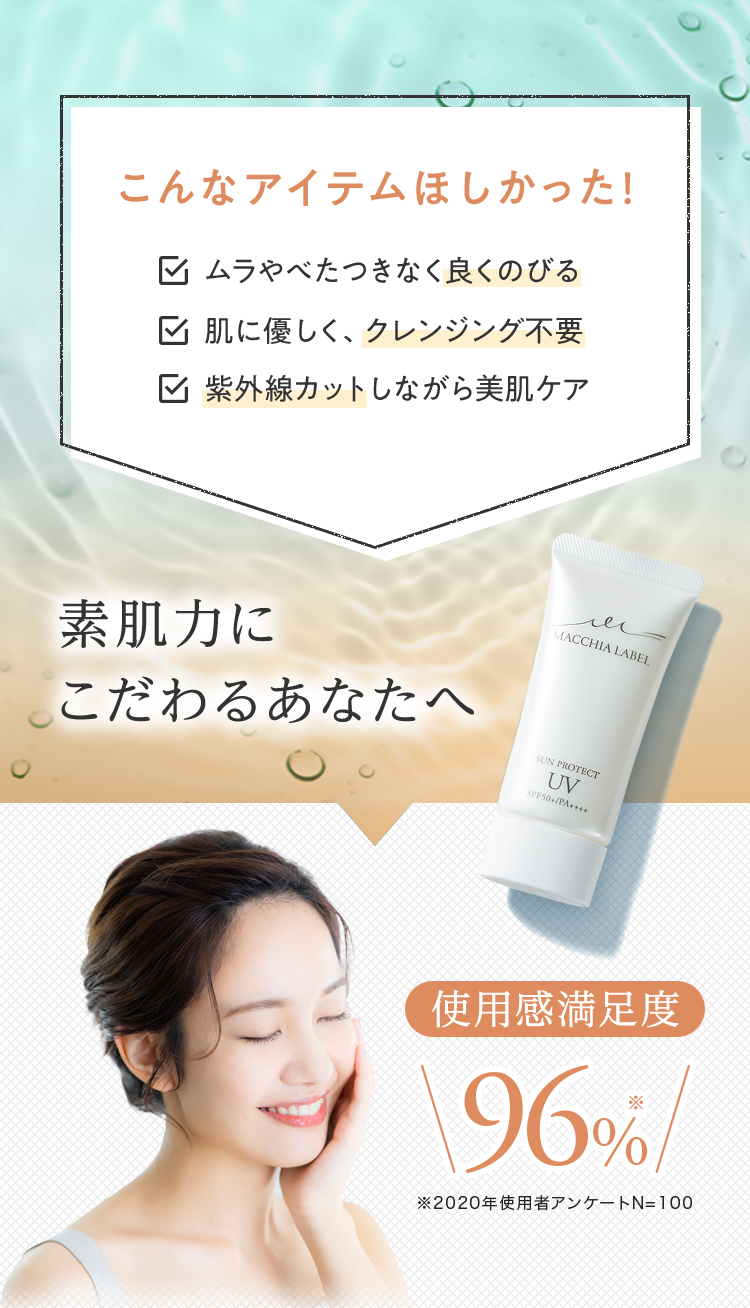 こんなアイテムほしかった！ 素肌力にこだわるあなたへ 使用感満足度96%