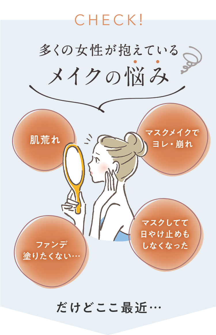 CHECK! 多くの女性が抱えているメイクの悩み