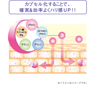 図解：カプセル化することで、確実＆効率よくハリ感UP