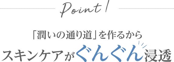 Point 1.「潤いの通り道」を作るからスキンケアがぐんぐん浸透