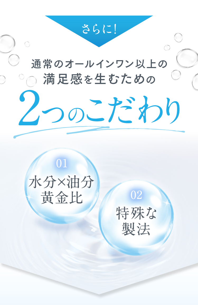 さらに！通常のオールインワン以上の満足感を生むための2つのこだわり
