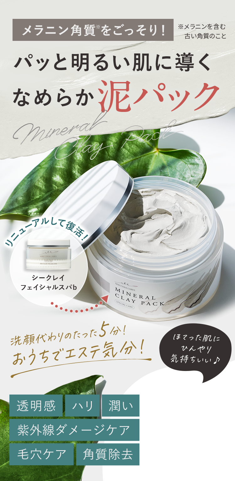 公式 洗い流し パック ミネラルクレイパック マキアレイベルのスキンケア化粧品