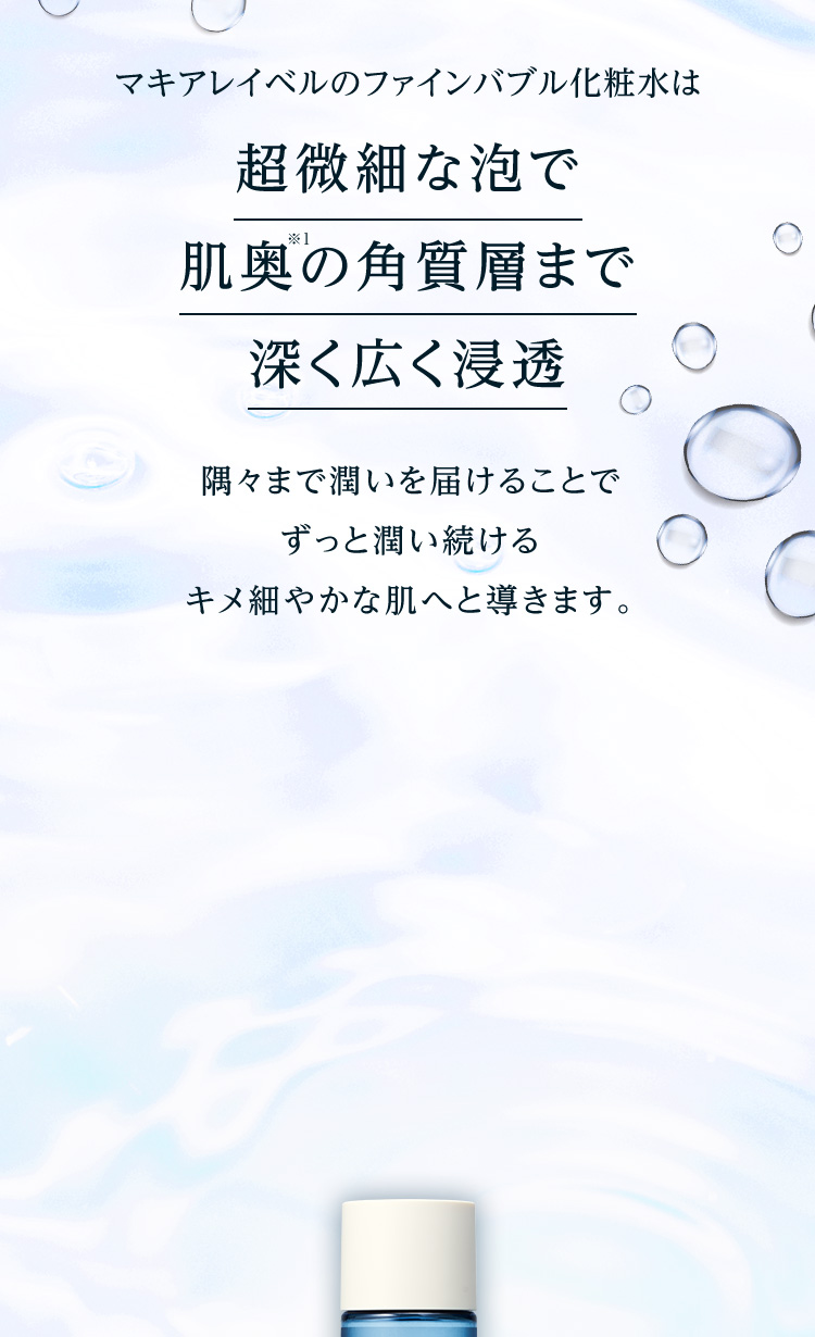 超微細な泡で肌奥の角質層まで深く広く浸透