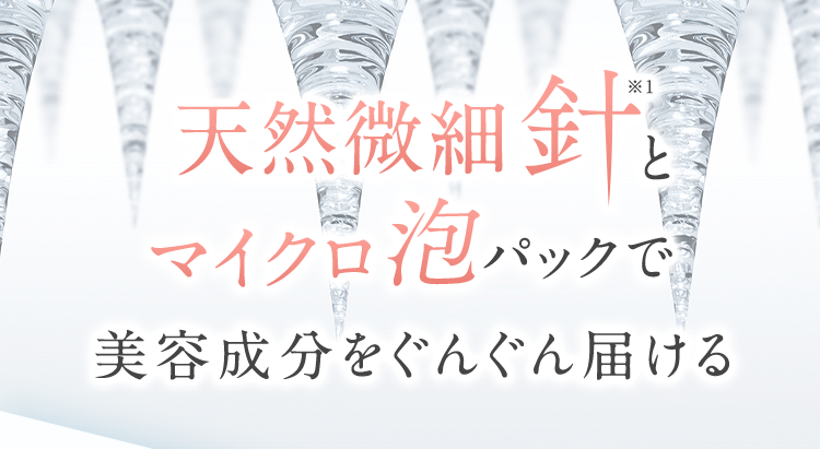 天然微細針とマイクロ泡パックで美容成分をぐんぐん届ける