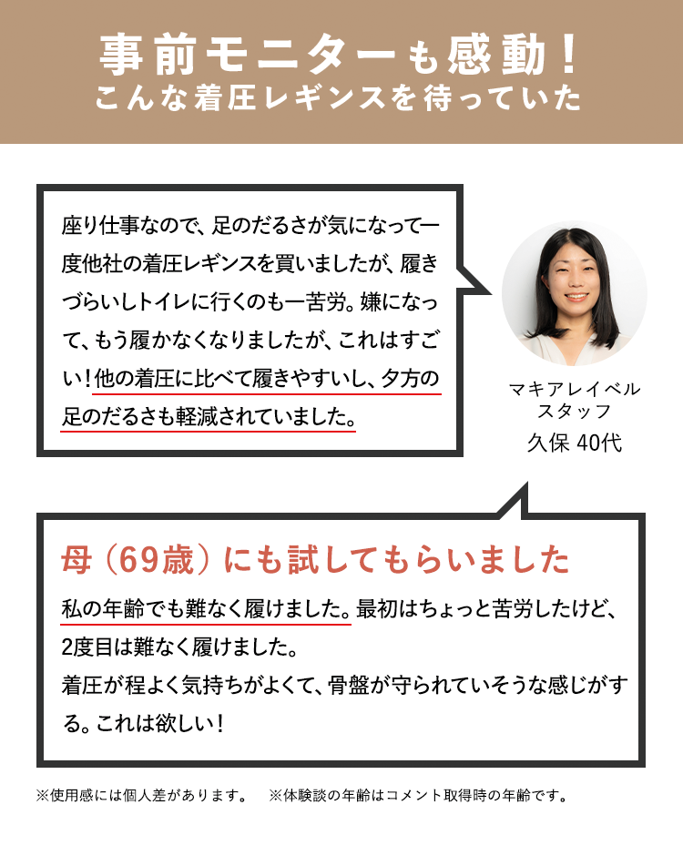 事前モニターも感動！こんな着圧レギンスを待っていた