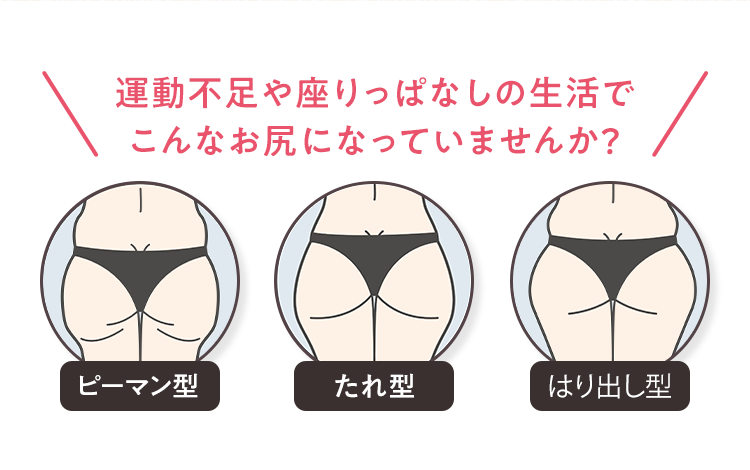 運動不足や座りっぱなしの生活でこんなお尻になっていませんか？