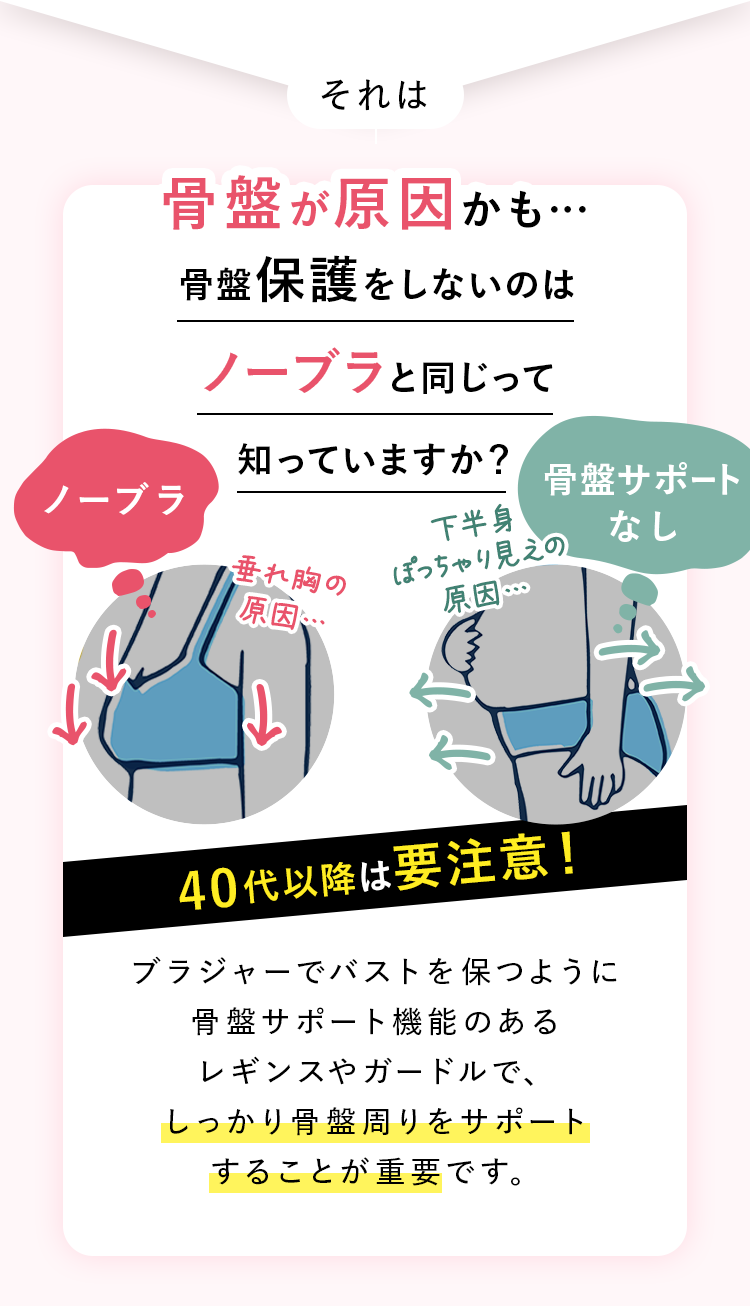 それは骨盤が原因かも…骨盤保護をしないのはノーブラと同じって知っていますか？