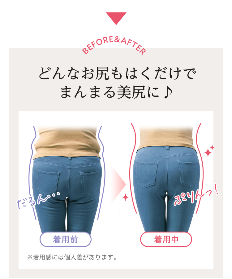 どんなお尻もはくだけでまんまる美尻に♪