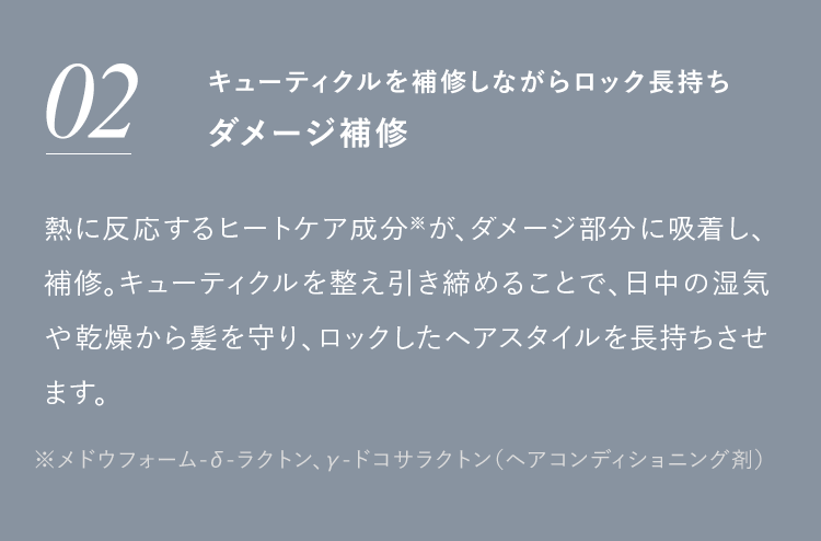 02 キューティクルを補修しながらロック長持ち ダメージ補修
