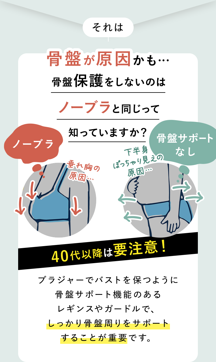 それは骨盤が原因かも…骨盤保護をしないのはノーブラと同じって知っていますか？