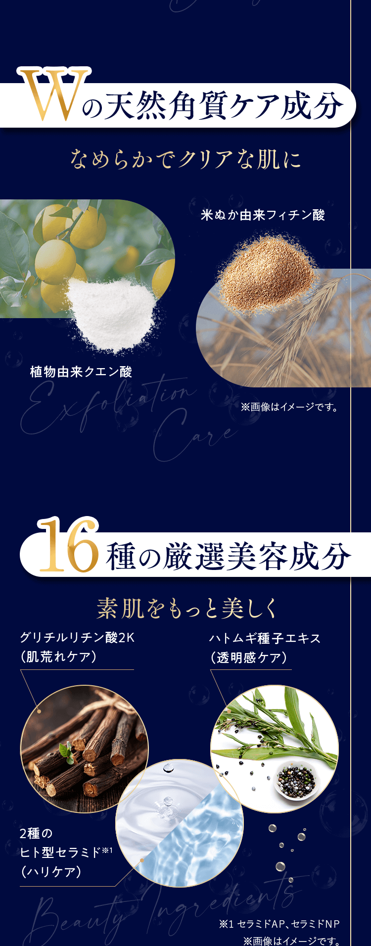 Wの天然角質ケア成分