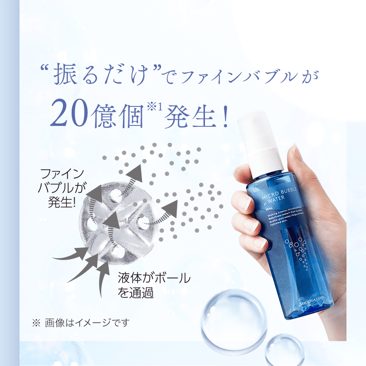 “振るだけ”でファインバブルが20億個※1発生！