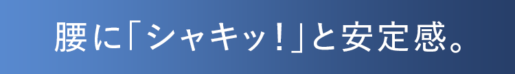 腰に「シャキッ！」と安定感。
