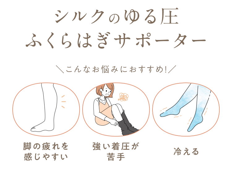 シルクのゆる圧ふくらはぎサポーター