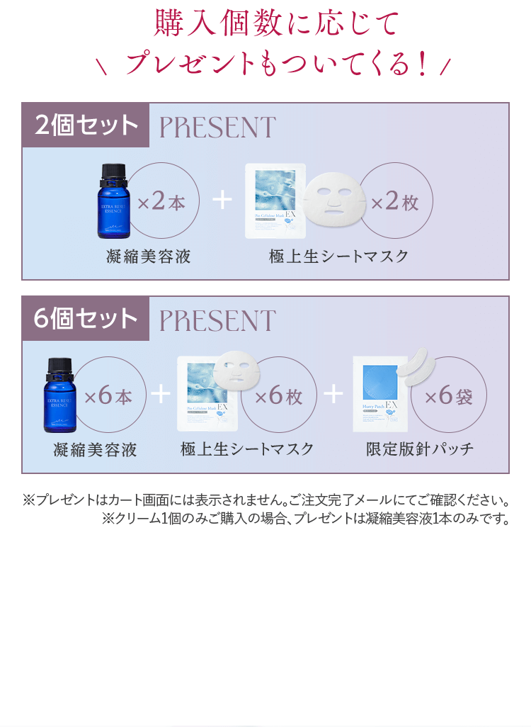 購入個数に応じてプレゼントもついてくる！
