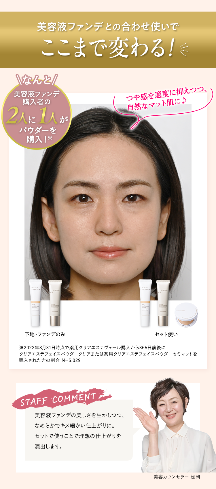 美容液ファンデとの合わせ使いでここまで変わる！