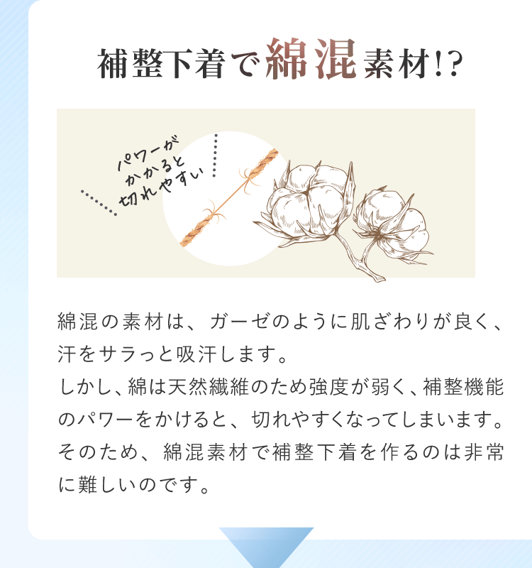補整下着で綿混素材!?
