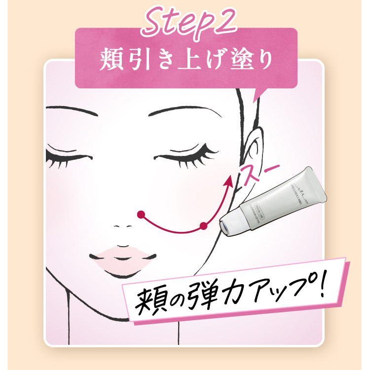 Step2 頬引き上げ塗り