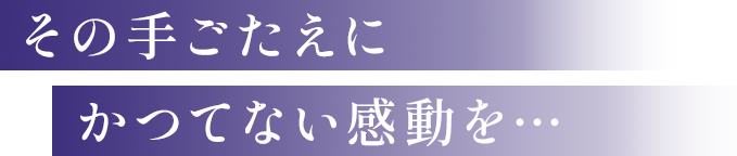 その手ごたえにかつてない感動を…