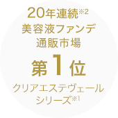 15年連続※2 美容液ファンデ 通販市場第1位 クリアエステヴェールシリーズ※1