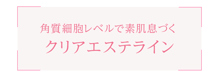 角質細胞レベルで素肌息づくクリアエステライン