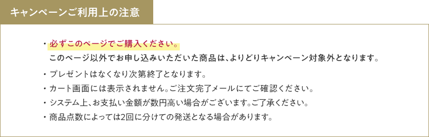 キャンペーンご利用上の注意