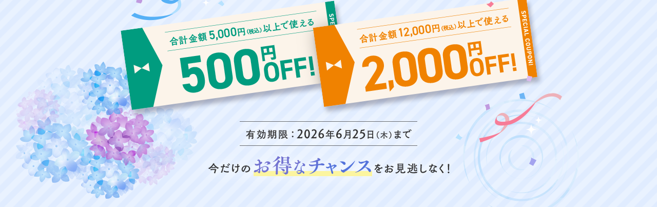 今だけのお得なチャンスをお見逃しなく！