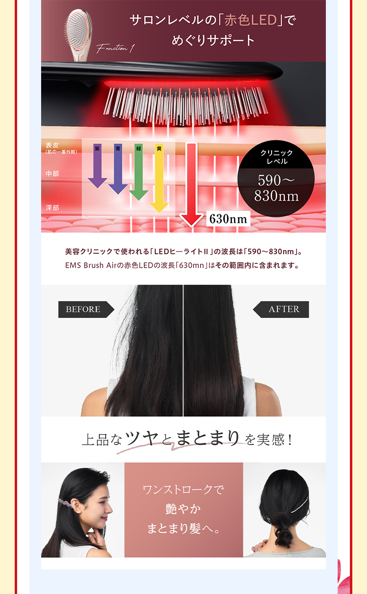 サロンレベルの「赤色LED」でめぐりサポート