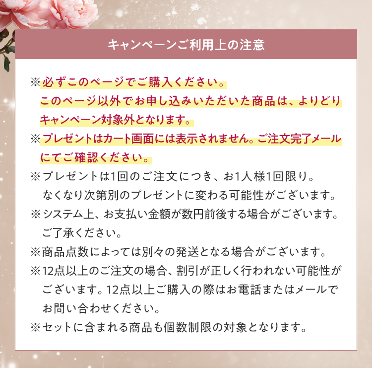 キャンペーンご利用上の注意