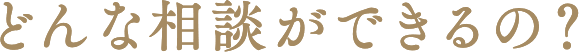 どんな相談ができるの？